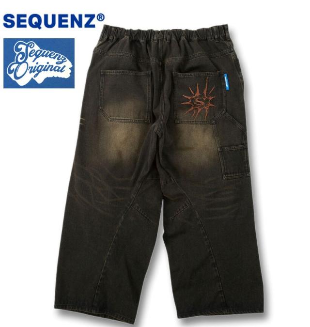 大きいサイズ SEQUENZ ウォッシュド デニムパンツ ブラック 3L 4L 5L 6L/1254-5340-2-148