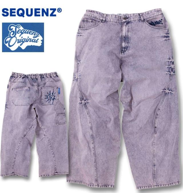 大きいサイズ SEQUENZ ウォッシュド デニムパンツ ローズ 3L 4L 5L 6L/1254-5340-3-148