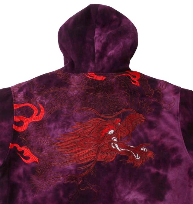 大きいサイズ 絡繰魂 タイダイフルジップパーカー パープル 3L 4L 5L 6L/1258-2365-1-148
