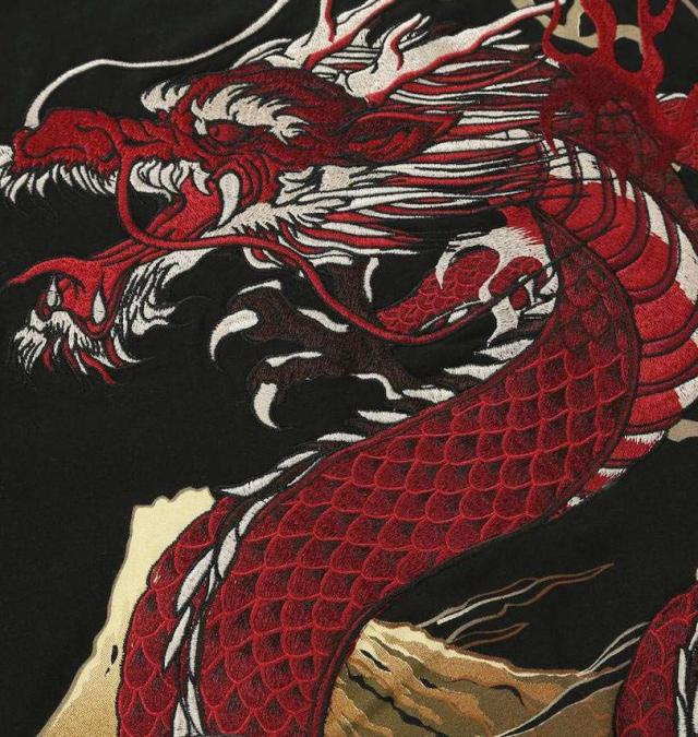 大きいサイズ 絡繰魂 龍×富士 半袖 Tシャツ ブラック 3L 4L 5L 6L 8L/1258-5251-1-148