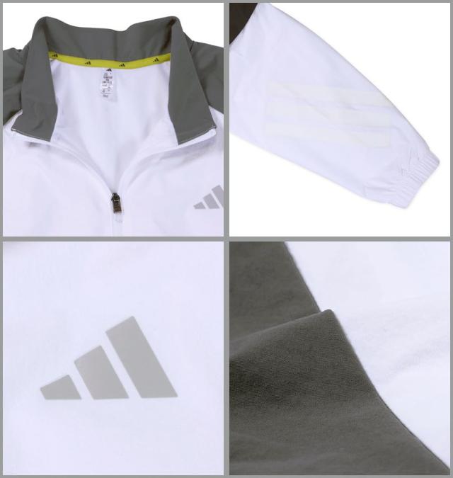 大きいサイズ adidas golf アディダスゴルフ ビヨンドザコース 撥水 カラーブロック フルジップ トラックジャケット ホワイト 3XL 4XL 5XL/1273-5310-1-248