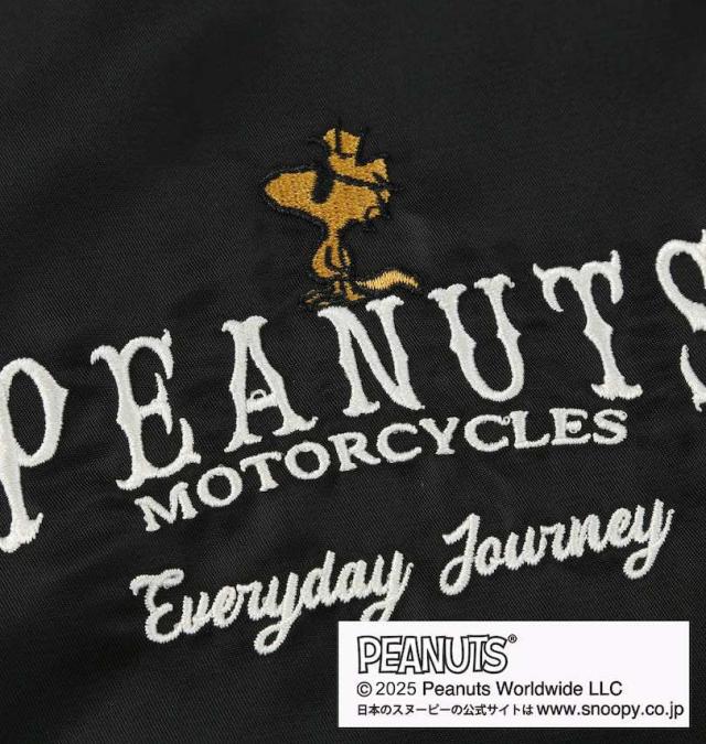大きいサイズ FLAGSTAFF×PEANUTS スヌーピー コラボ MA-1 ジャケット ブラック 3L 4L 5L 6L 8L/1273-5345-2-248