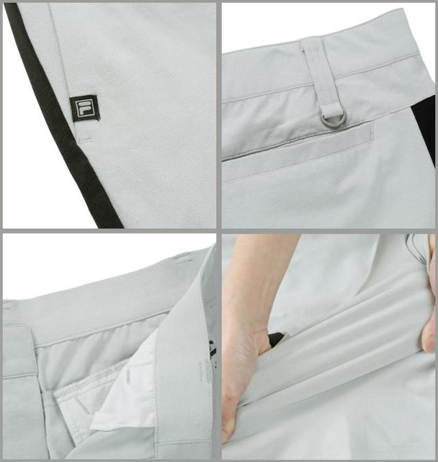 大きいサイズ FILA GOLF 8WAY ストレッチ ツイル ハーフパンツ ライトグレー 100cm 105cm 110cm 115cm 120cm 130cm/1274-5251-1-148