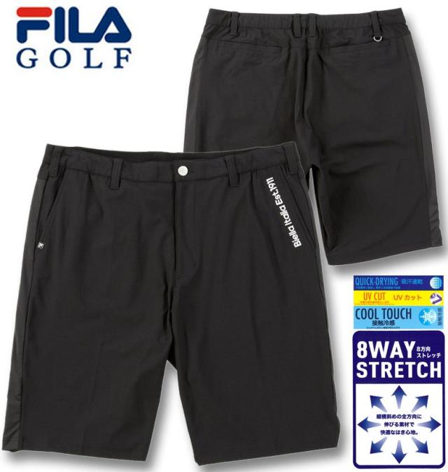 大きいサイズ FILA GOLF 8WAY ストレッチ ツイル ハーフパンツ ブラック 100cm 105cm 110cm 115cm 120cm 130cm/1274-5251-2-148