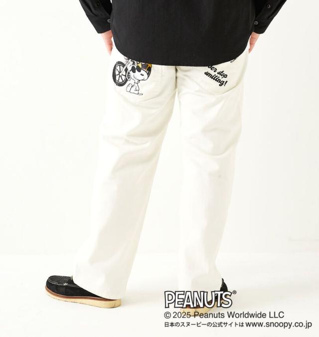 大きいサイズ FLAGSTAFF×PEANUTS スヌーピー コラボ デニムパンツ ホワイト 100cm 110cm 120cm 130cm/1274-5315-1-248