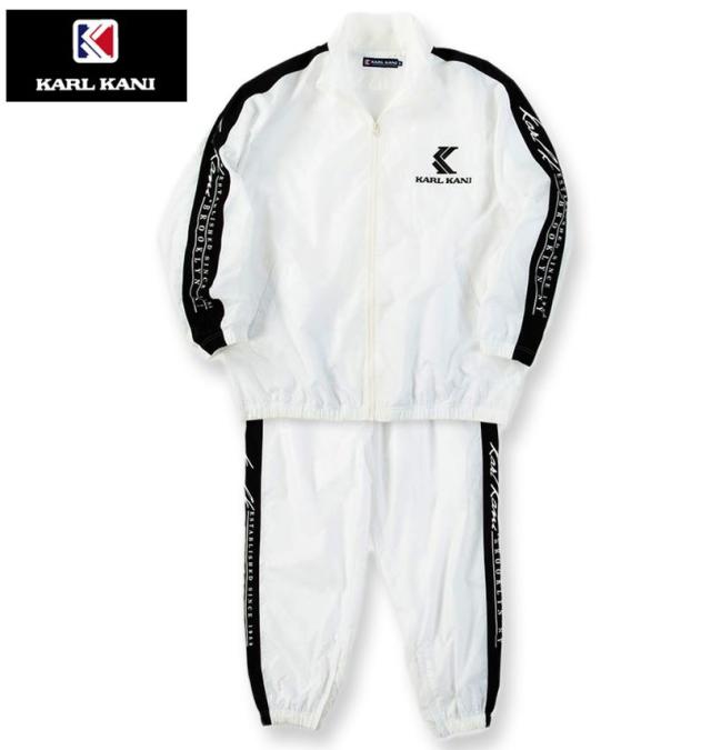 大きいサイズ KARL KANI 裏メッシュ ブレーカー 上下セット ホワイト 3L 4L 5L 6L 8L/1276-5311-1-248