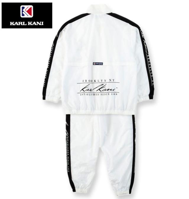 大きいサイズ KARL KANI 裏メッシュ ブレーカー 上下セット ホワイト 3L 4L 5L 6L 8L/1276-5311-1-248