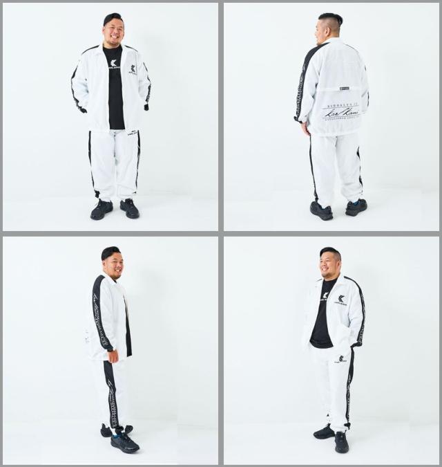 大きいサイズ KARL KANI 裏メッシュ ブレーカー 上下セット ホワイト 3L 4L 5L 6L 8L/1276-5311-1-248