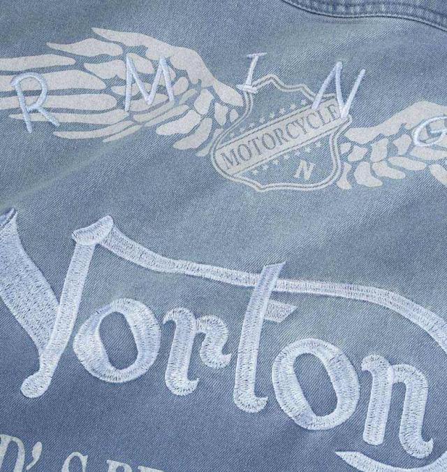 大きいサイズ Norton ノートン デニム 半袖シャツ サンドブルー 3L 4L 5L 6L 8L/1277-5243-2-148