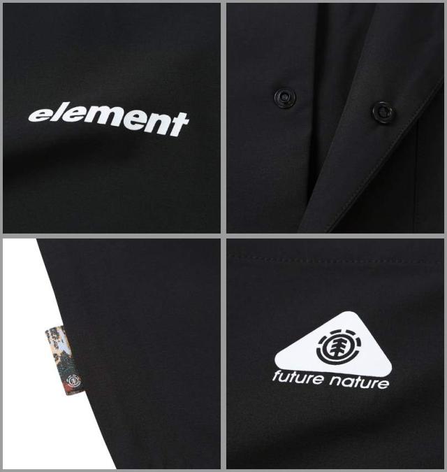 大きいサイズ ELEMENT WATER 半袖シャツ ブラック 3L 4L 5L 6L/1277-5245-2-148