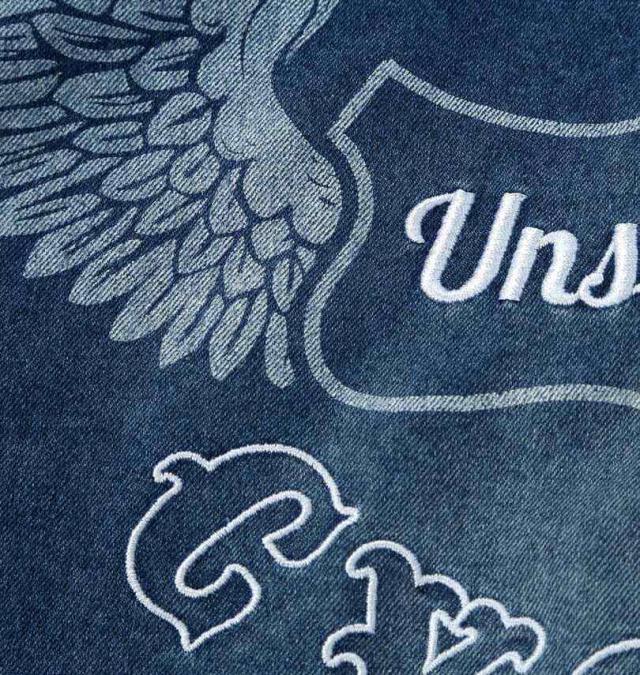 大きいサイズ Norton デニム 半袖 シャツ 刺繍 プリント サンドネイビー 3L 4L 5L 6L 8L/1277-6235-1-148_3