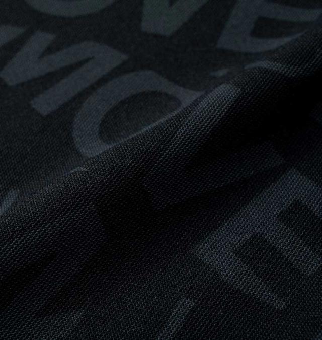 大きいサイズ MOVESPORT SUNSCREEN ミニ鹿の子 総柄 グラフィック 半袖 ポロシャツ ブラック×ブラック 3L 4L 5L 6L/1278-4252-2-148