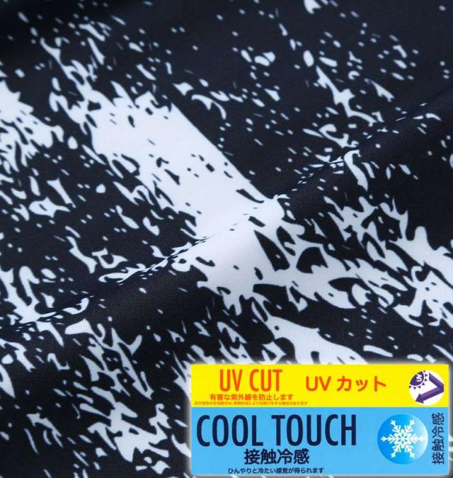 大きいサイズ FILA GOLF モックネック 柄 半袖 シャツ ダークネイビー