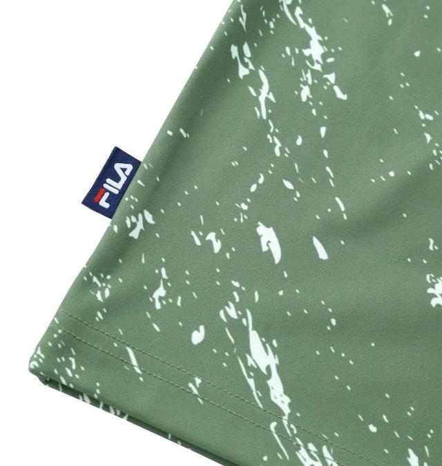 大きいサイズ FILA GOLF モックネック 柄 半袖 シャツ カーキ 3L 4L 5L 6L/1278-5220-3-148