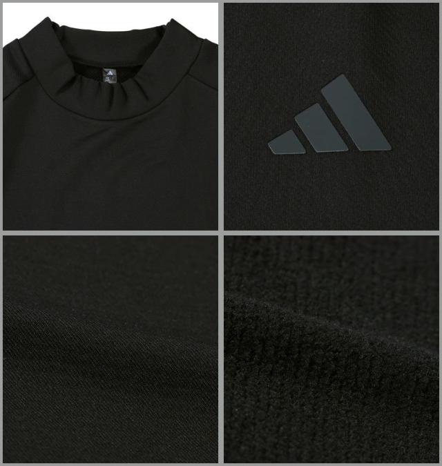 大きいサイズ adidas golf アディダスゴルフ COLD.RDY スリーストライプ 長袖 モックネックシャツ ブラック 3XL 4XL 5XL/1278-5352-2-148