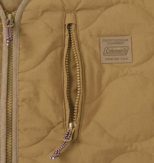 大きいサイズ Coleman フルダルナイロンリップ キルトジャケット ベージュ 3L 4L 5L 6L 8L/1273-3390-1-149