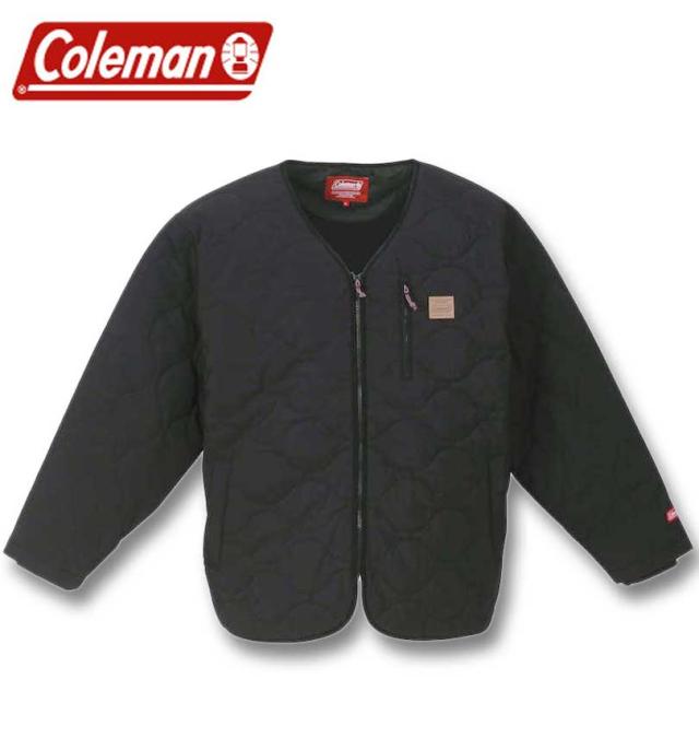 大きいサイズ Coleman フルダルナイロンリップ キルトジャケット ブラック 3L 4L 5L 6L 8L/1273-3390-2-149