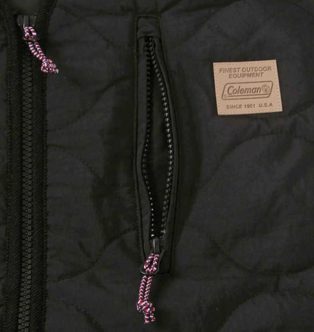 大きいサイズ Coleman フルダルナイロンリップ キルトジャケット ブラック 3L 4L 5L 6L 8L/1273-3390-2-149
