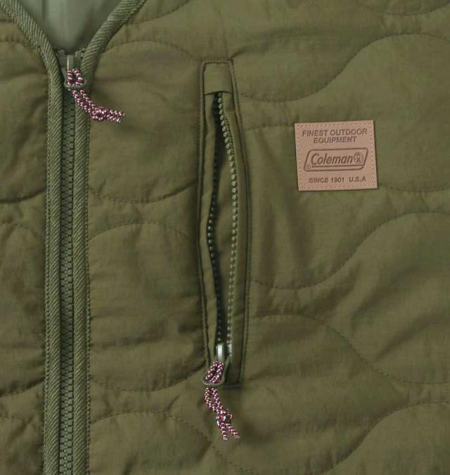 大きいサイズ Coleman フルダルナイロンリップ キルトジャケット カーキ 3L 4L 5L 6L 8L/1273-3390-3-149