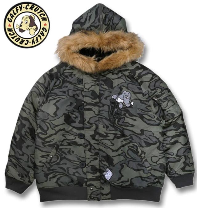 大きいサイズ GALFY 犬2B フライトジャケット カモフラ柄 3L 4L 5L 6L/1253-5340-1-250
