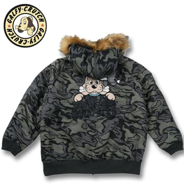 大きいサイズ GALFY 犬2B フライトジャケット カモフラ柄 3L 4L 5L 6L/1253-5340-1-250