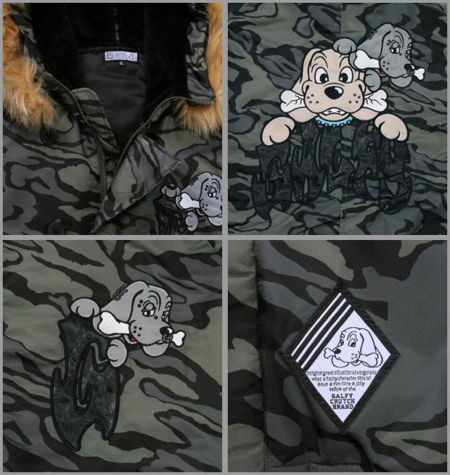 大きいサイズ GALFY 犬2B フライトジャケット カモフラ柄 3L 4L 5L 6L/1253-5340-1-250