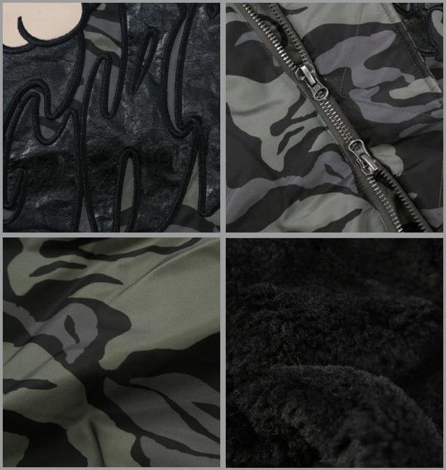 大きいサイズ GALFY 犬2B フライトジャケット カモフラ柄 3L 4L 5L 6L/1253-5340-1-250