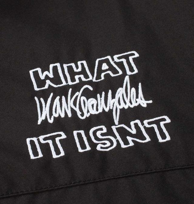 大きいサイズ (What it isNt) 防風 スタンドカラー 中綿ジャケット ブラック 3L 4L 5L 6L/1273-4650-2-150