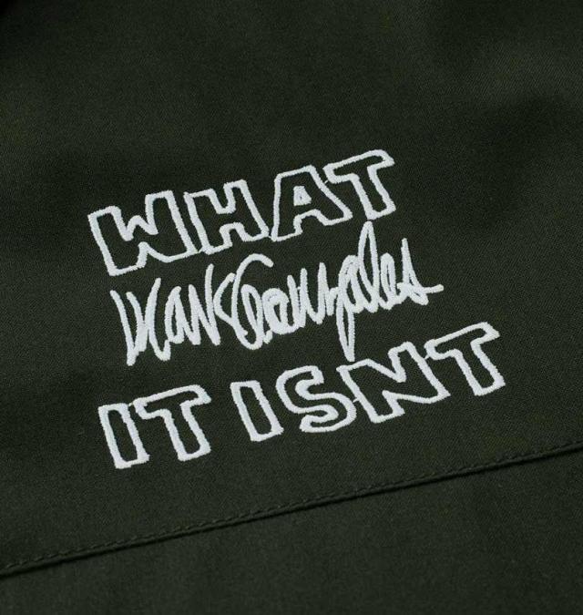 大きいサイズ (What it isNt) 防風 スタンドカラー 中綿ジャケット カーキ 3L 4L 5L 6L/1273-4650-3-150