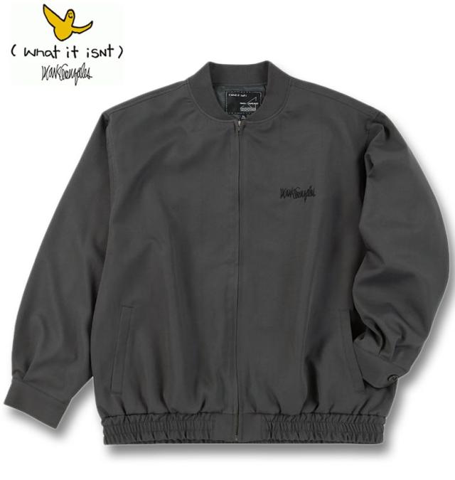 大きいサイズ (What it isNt) ポリクロス ワークジャケット ブルゾン チャコール 3L 4L 5L 6L 8L/1273-4651-1-150