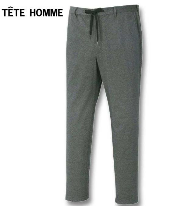 大きいサイズ TETE HOMME フィルサーモトリコット シャーリングドローパンツ グレー 3L 4L 5L 6L/1274-3385-1-250