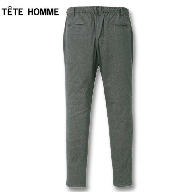 大きいサイズ TETE HOMME フィルサーモトリコット シャーリングドローパンツ グレー 3L 4L 5L 6L/1274-3385-1-250