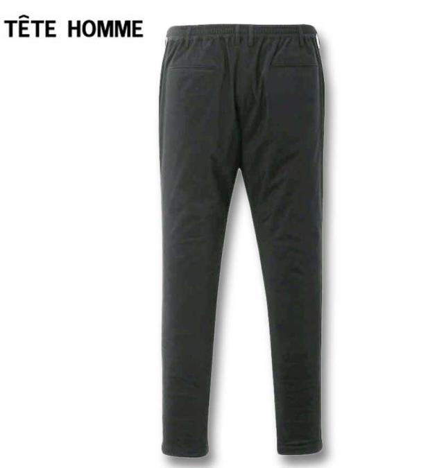 大きいサイズ TETE HOMME フィルサーモトリコット シャーリングドローパンツ ブラック 3L 4L 5L 6L/1274-3385-2-250