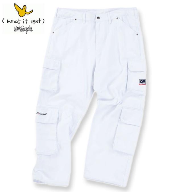 大きいサイズ (What it isNt) ツイル 8ポケット カーゴパンツ ホワイト 100cm 110cm 120cm 130cm 140cm 150cm/1274-4635-1-150