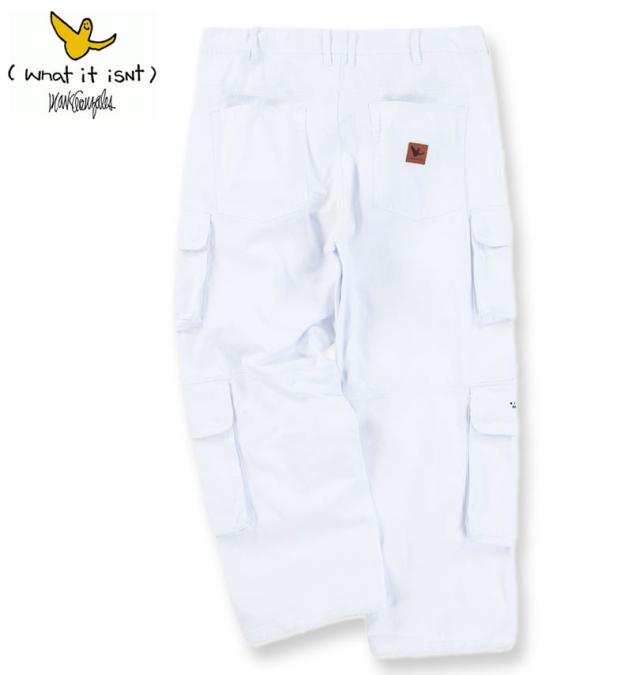 大きいサイズ (What it isNt) ツイル 8ポケット カーゴパンツ ホワイト 100cm 110cm 120cm 130cm 140cm 150cm/1274-4635-1-150