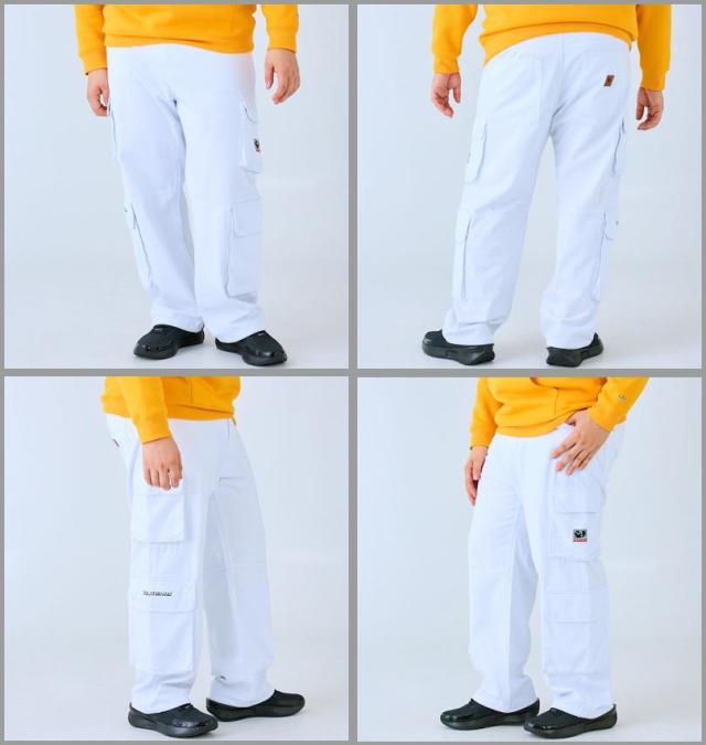 大きいサイズ (What it isNt) ツイル 8ポケット カーゴパンツ ホワイト 100cm 110cm 120cm 130cm 140cm 150cm/1274-4635-1-150