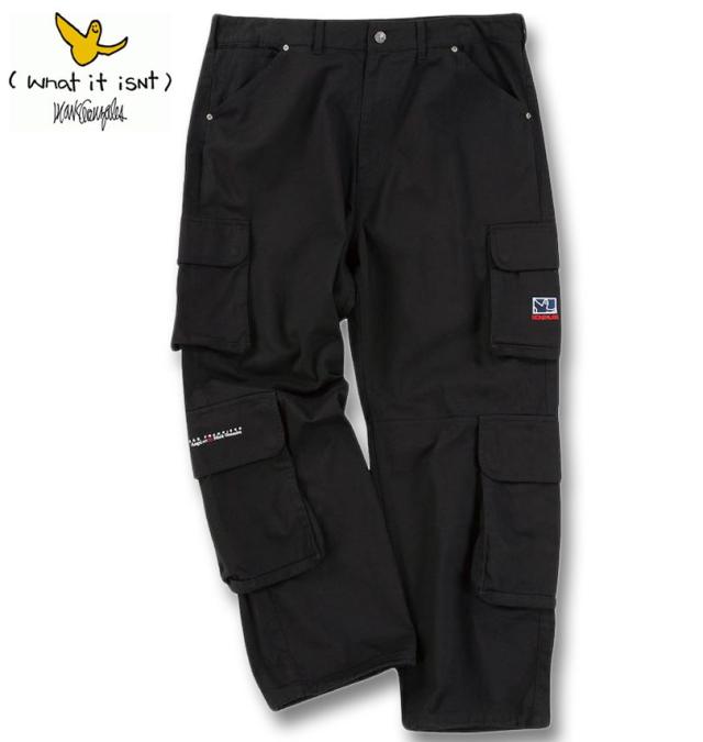大きいサイズ (What it isNt) ツイル 8ポケット カーゴパンツ ブラック 100cm 110cm 120cm 130cm 140cm 150cm/1274-4635-2-150