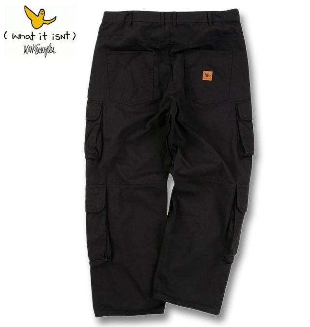 大きいサイズ (What it isNt) ツイル 8ポケット カーゴパンツ ブラック 100cm 110cm 120cm 130cm 140cm 150cm/1274-4635-2-150