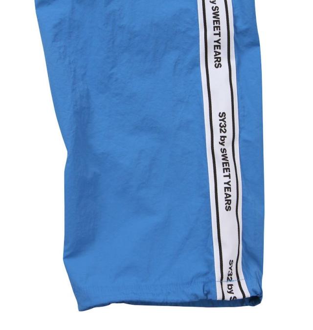 大きいサイズ SY32 by SWEET YEARS テープデザイン ナイロンパンツ ブルー 3L 4L 5L 6L/1274-5130-1-150