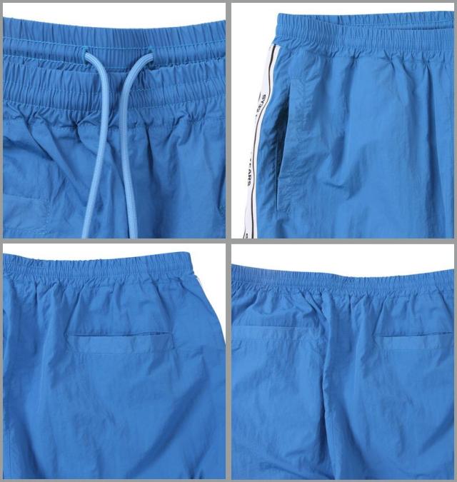 大きいサイズ SY32 by SWEET YEARS テープデザイン ナイロンパンツ ブルー 3L 4L 5L 6L/1274-5130-1-150