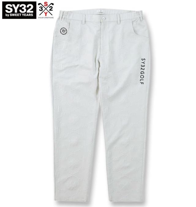 大きいサイズ SY32 by SWEET YEARS ゴルフ エンボス ストレッチ パンツ グレー 3L 4L 5L 6L/1274-5205-1-250