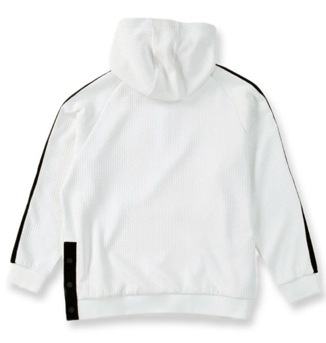 大きいサイズ SY32 by SWEET YEARS ゴルフ キルトニット ジャガード フーディー ハーフジップ ホワイト 3L 4L 5L 6L/1278-5608-1-350
