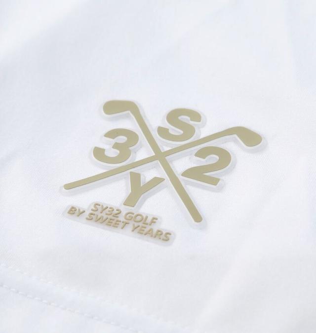 大きいサイズ SY32 by SWEET YEARS ゴルフ ビッグロゴ 半袖 モックネック シャツ ホワイト 3L 4L 5L 6L/1278-6274-1-150_4