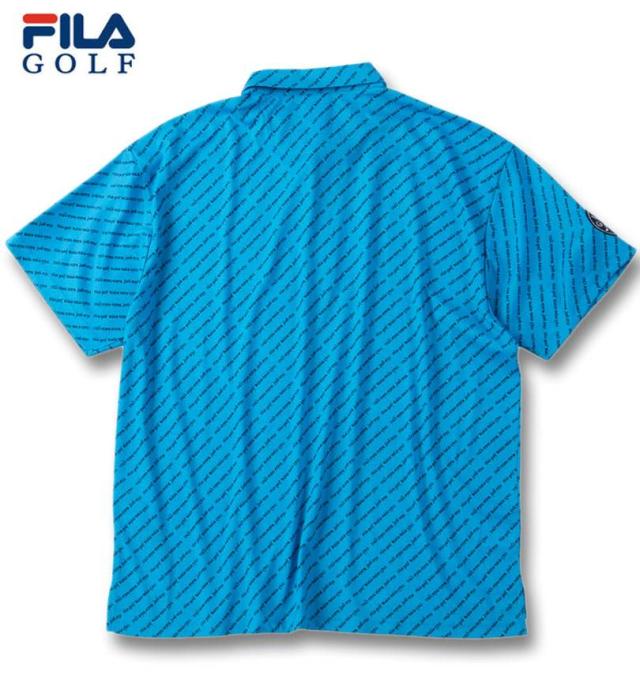 大きいサイズ FILA GOLF ECO ディンブルメッシュ ロゴプリント 半袖 シャツ ターコイズ 3L 4L 5L 6L/1278-6241-2-155_1