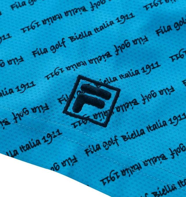 大きいサイズ FILA GOLF ECO ディンブルメッシュ ロゴプリント 半袖 シャツ ターコイズ 3L 4L 5L 6L/1278-6241-2-155_3