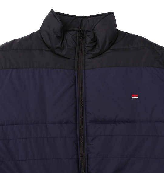 大きいサイズ H by FIGER 切替中綿ジャケット ネイビー×ブラック 3L 4L 5L 6L 8L/1163-9315-2-158