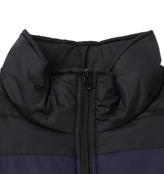 大きいサイズ H by FIGER 切替中綿ジャケット ネイビー×ブラック 3L 4L 5L 6L 8L/1163-9315-2-158