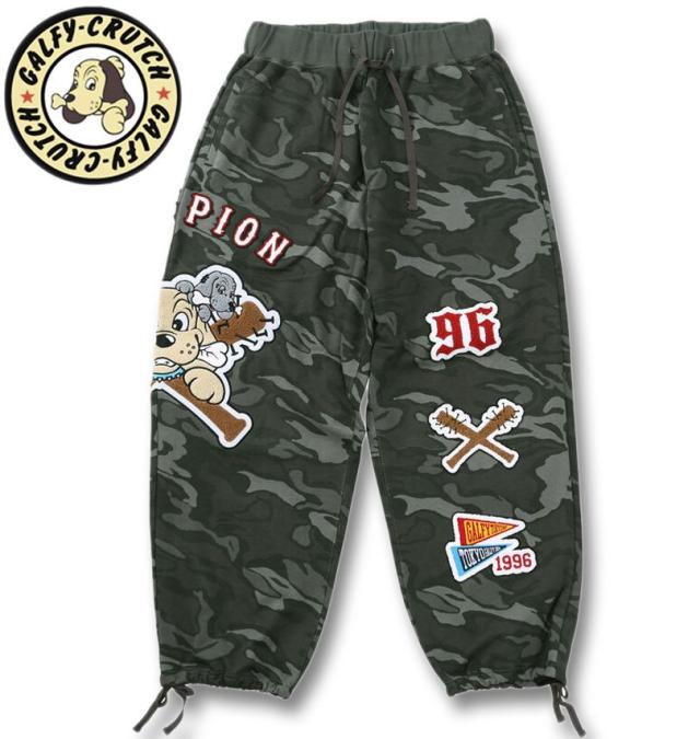 大きいサイズ GALFY 復活わんわん大学 スウェットパンツ カモフラ柄 3L 4L 5L 6L/1254-5315-1-158