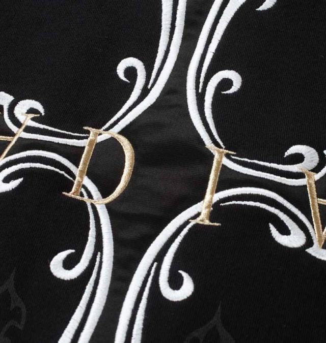 大きいサイズ GLADIATE 刺繍 裏毛 フルジップ パーカー ブラック 3L 4L 5L 6L/1258-4361-1-158