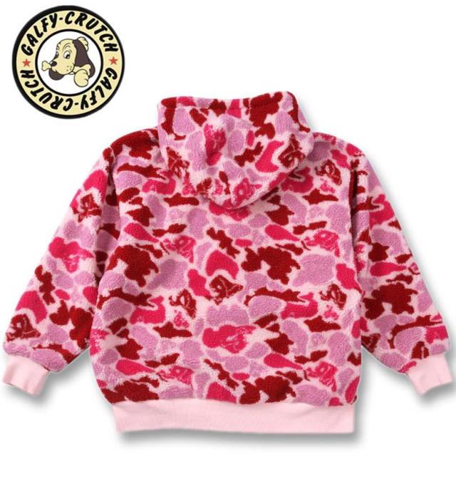 大きいサイズ GALFY カモボア フルジップパーカー ピンク 3L 4L 5L 6L/1258-4382-1-158